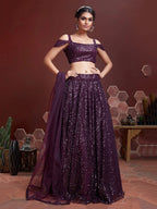PURPLE HEAVY WEDDING LEHENGA
