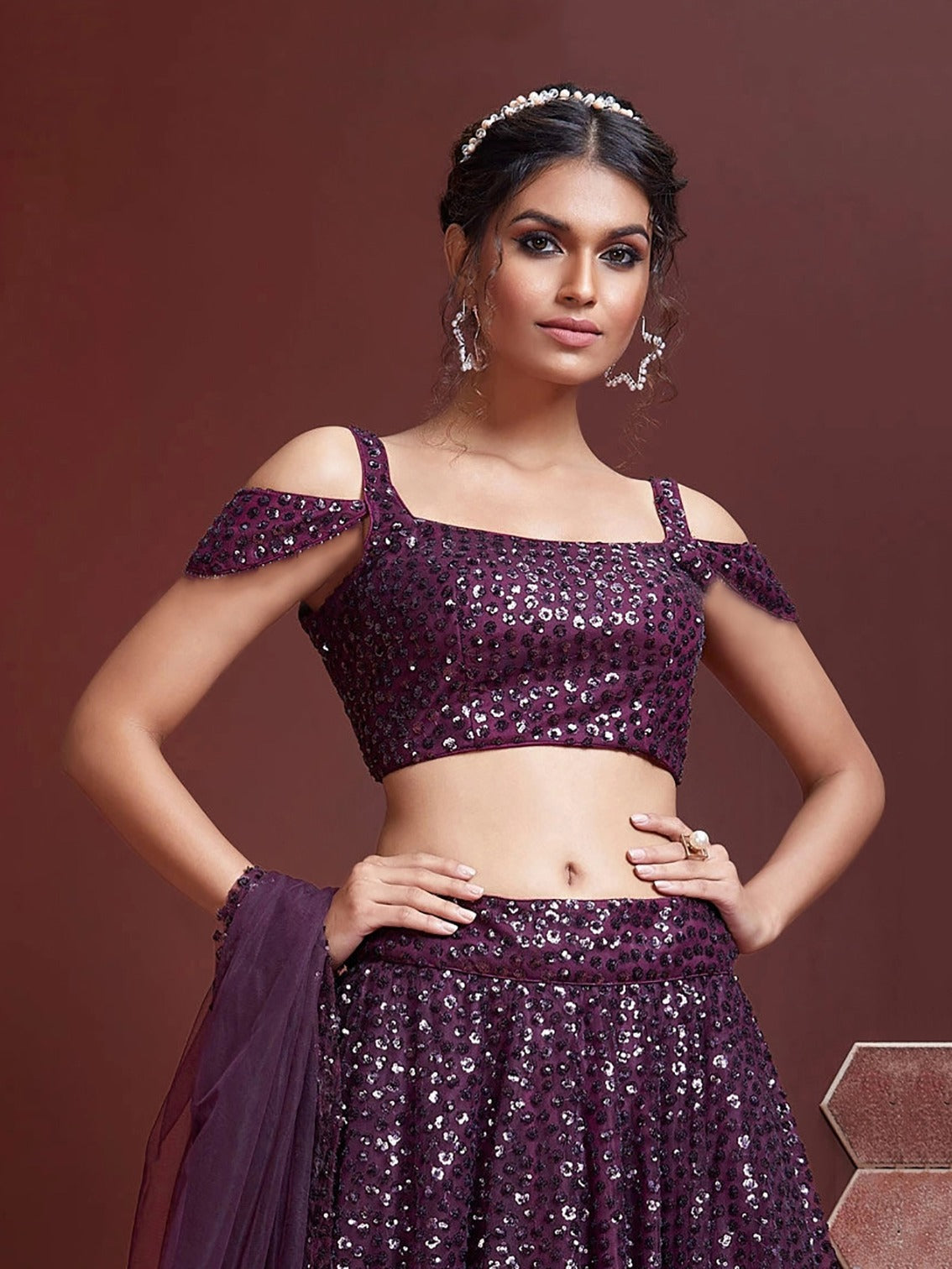 PURPLE HEAVY WEDDING LEHENGA