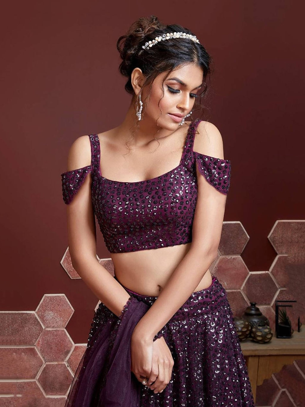 PURPLE HEAVY WEDDING LEHENGA