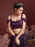 PURPLE HEAVY WEDDING LEHENGA