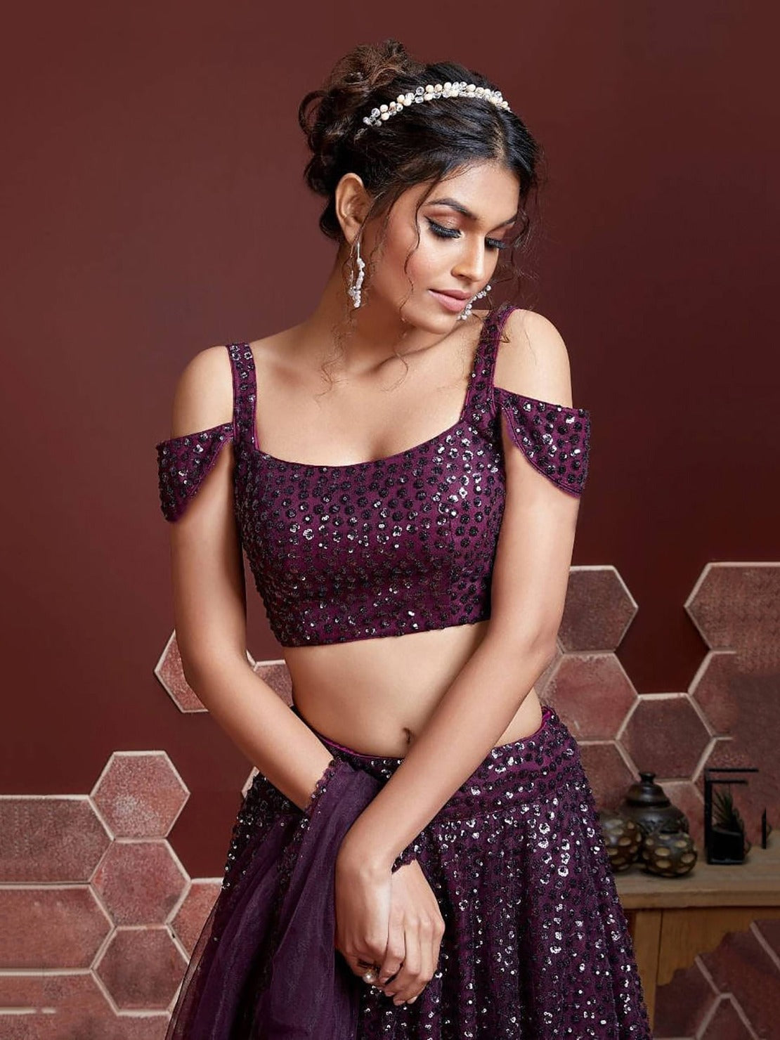 PURPLE HEAVY WEDDING LEHENGA