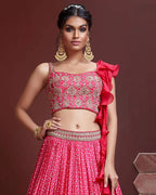 MEGENTA PINK SILK HEAVY WEDDING LEHENGA CHOLI