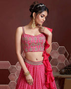 MEGENTA PINK SILK HEAVY WEDDING LEHENGA CHOLI