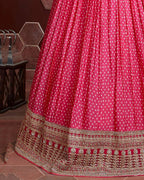 MEGENTA PINK SILK HEAVY WEDDING LEHENGA CHOLI