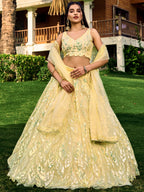 BANANA YELLOW HEAVY SEQUINS LEHENGA