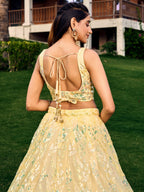 BANANA YELLOW HEAVY SEQUINS LEHENGA