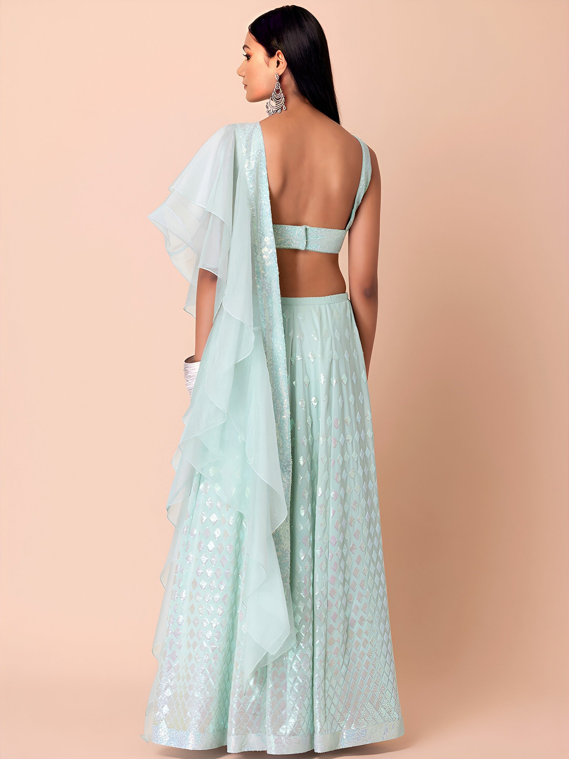 PASTEL BLUE GEORGETTE LEHENGA CHOLI