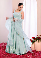 PASTEL BLUE GEORGETTE LEHENGA CHOLI