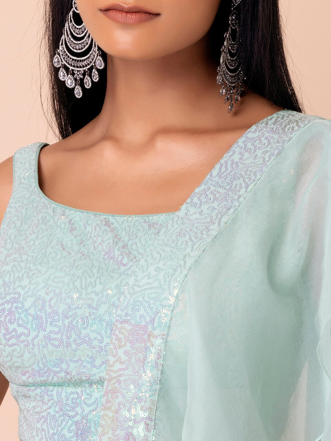PASTEL BLUE GEORGETTE LEHENGA CHOLI