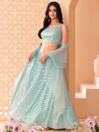 PASTEL BLUE GEORGETTE LEHENGA CHOLI