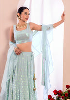 PASTEL BLUE GEORGETTE LEHENGA CHOLI