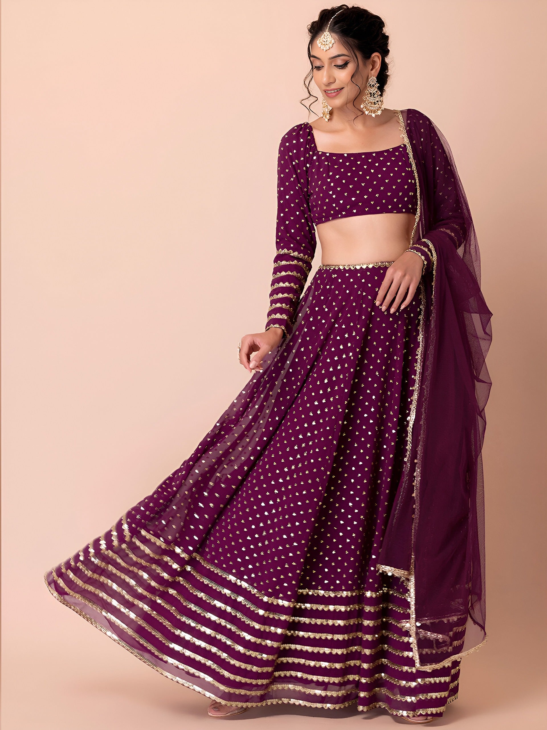 WINE PURPLE LEHENGA CHOLI