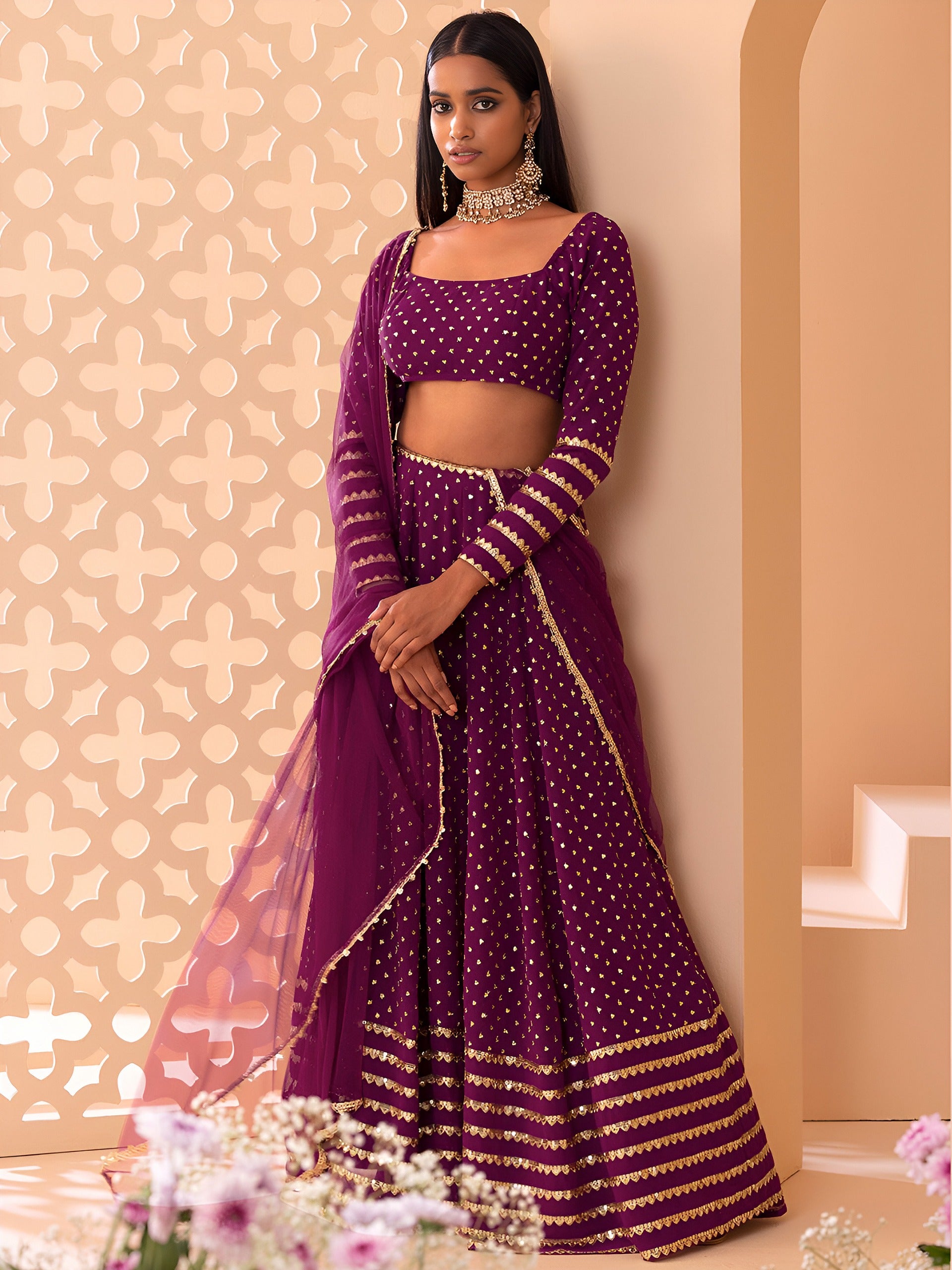 WINE PURPLE LEHENGA CHOLI