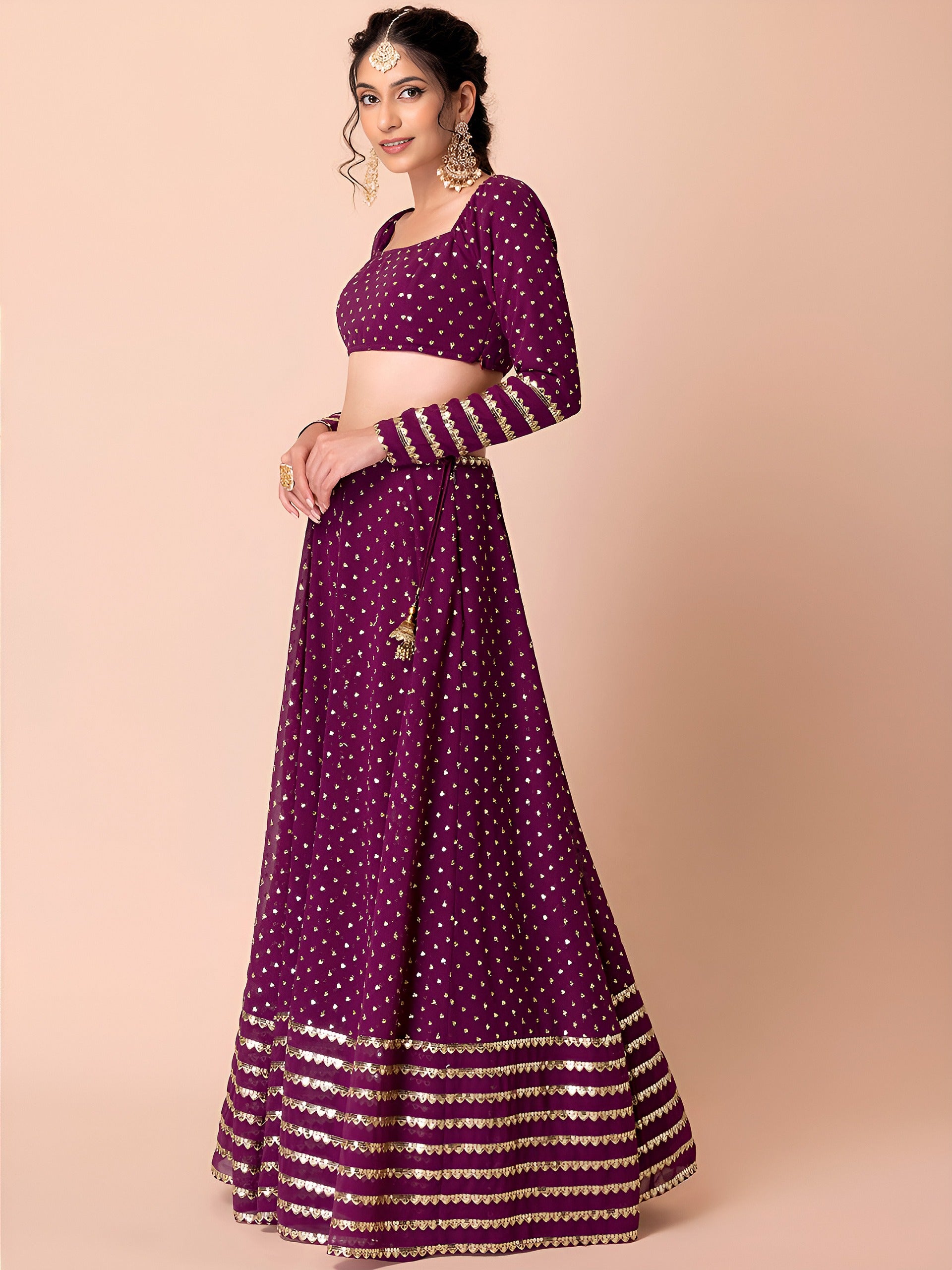 WINE PURPLE LEHENGA CHOLI