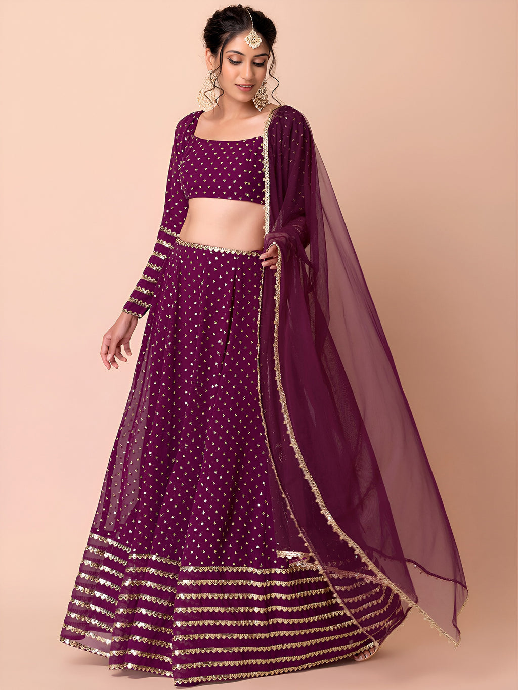 WINE PURPLE LEHENGA CHOLI