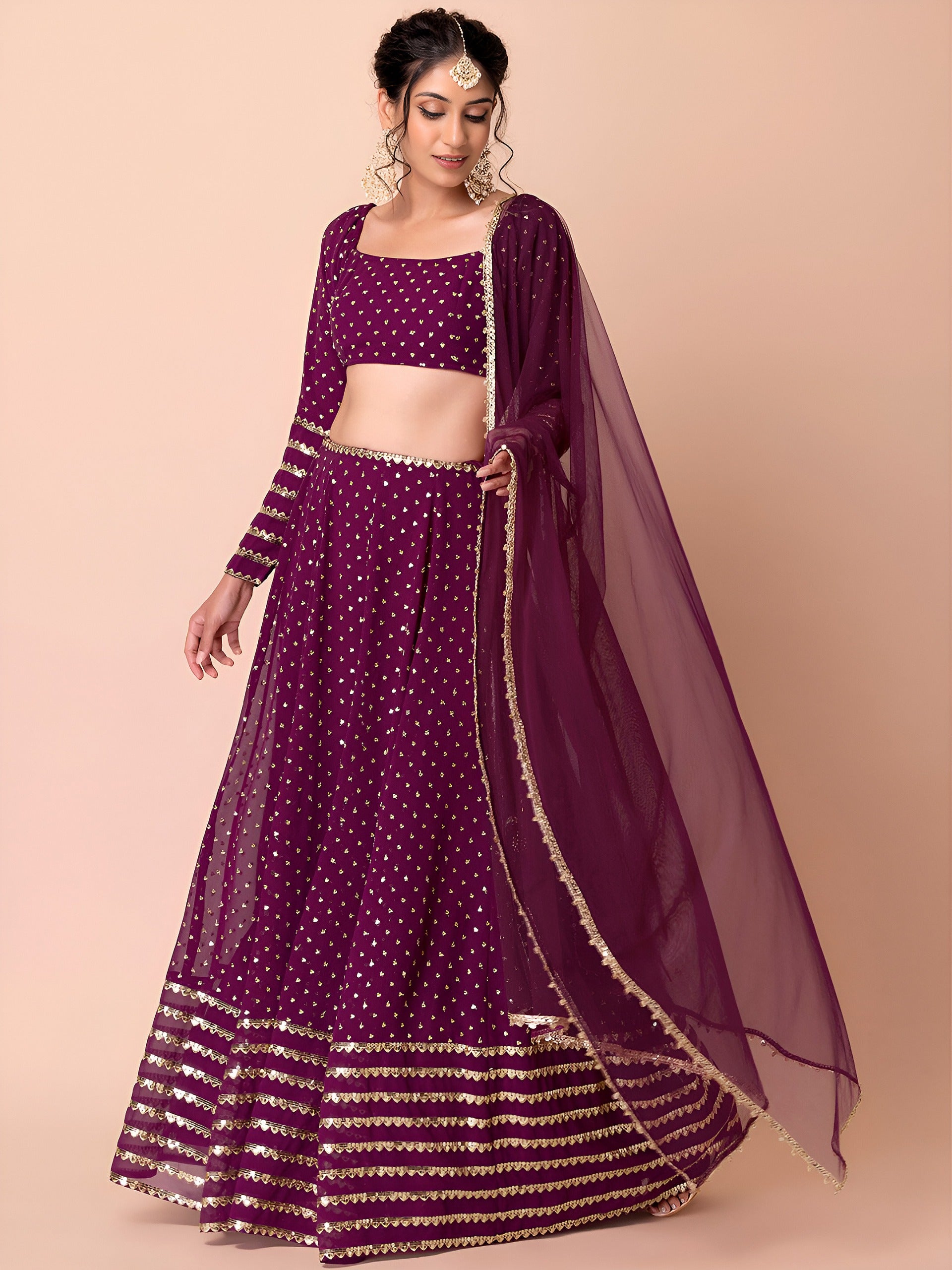 WINE PURPLE LEHENGA CHOLI
