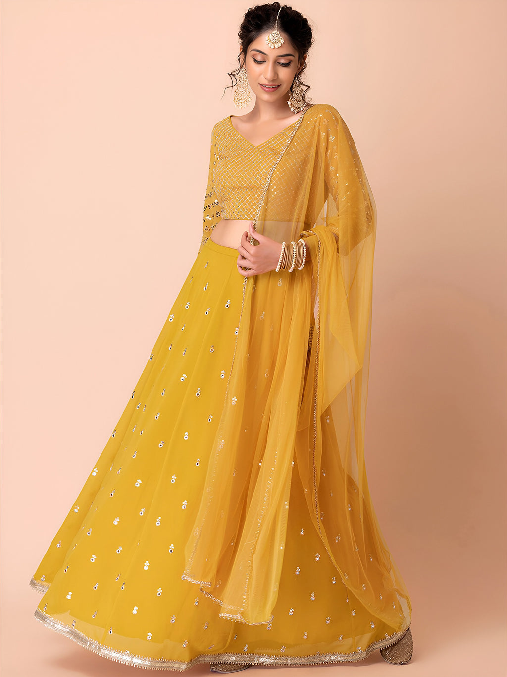 CORN YELLOW LEHENGA CHOLI