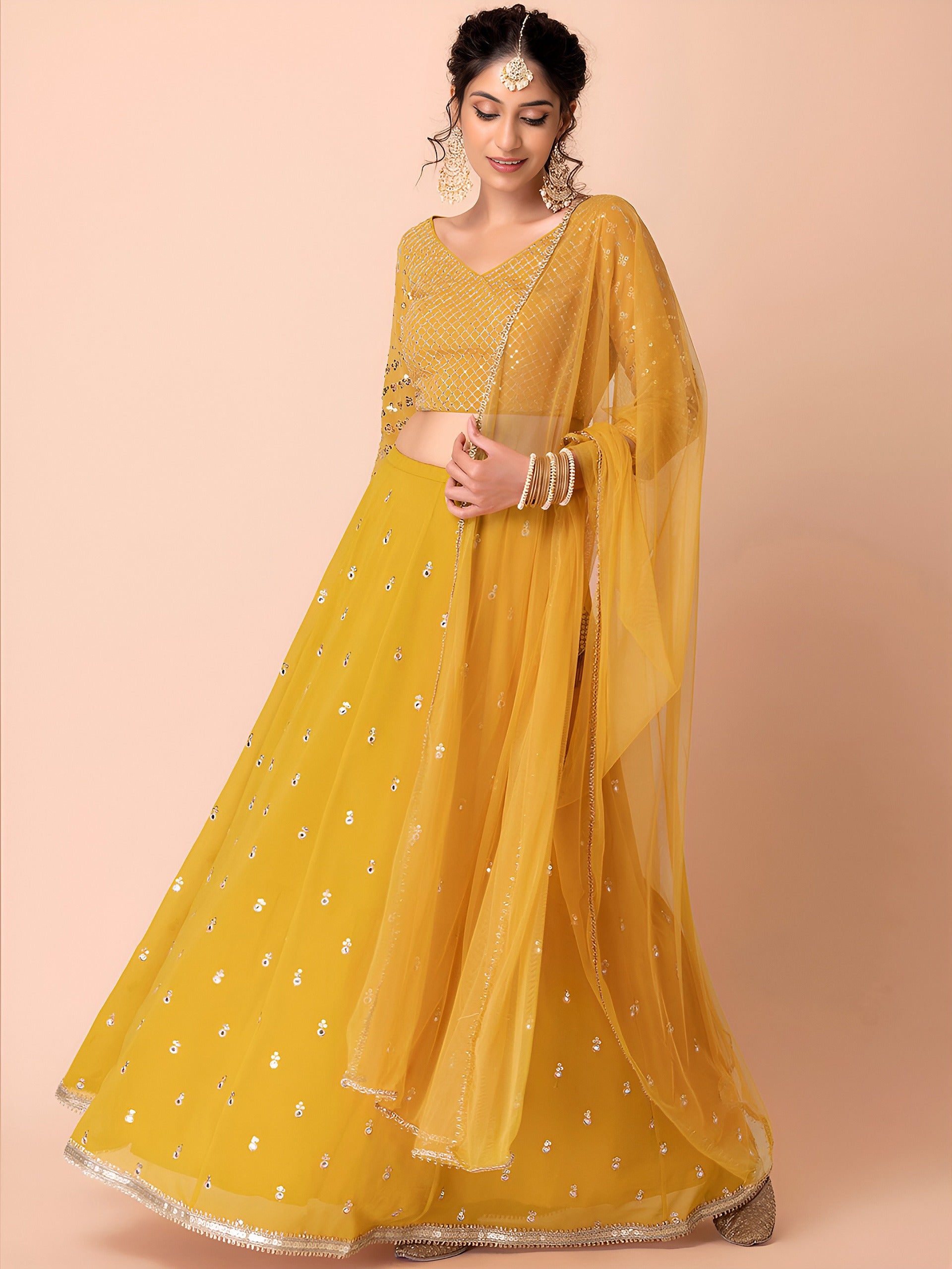 CORN YELLOW LEHENGA CHOLI