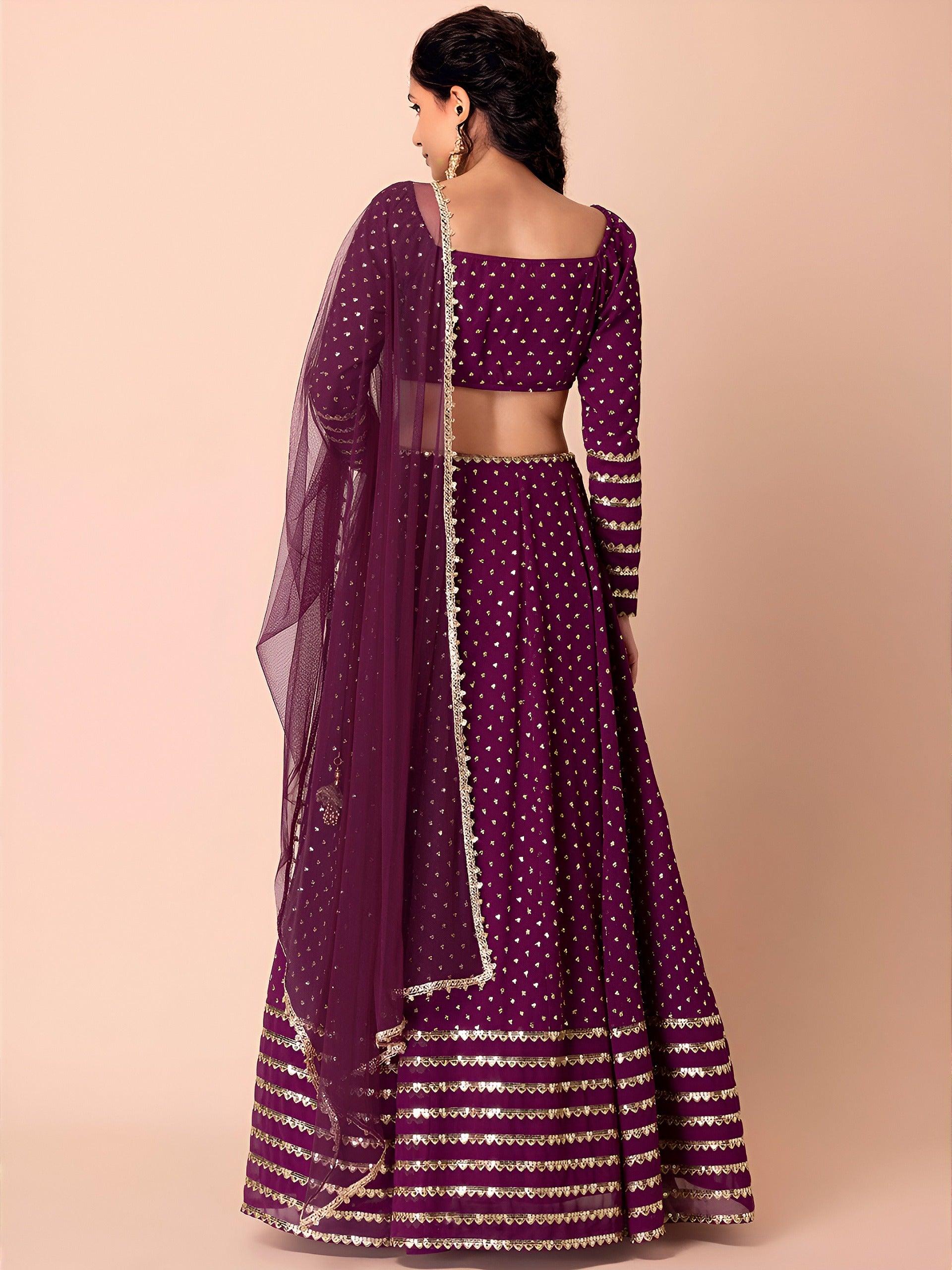 WINE PURPLE LEHENGA CHOLI