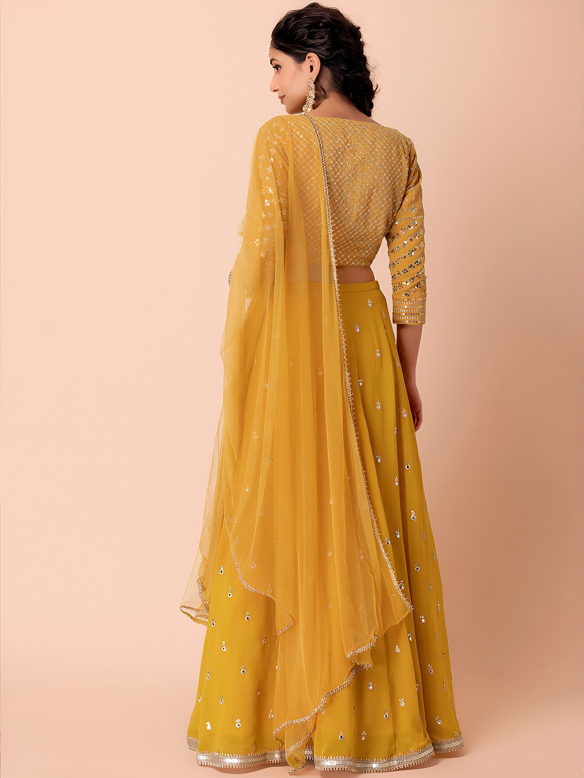 CORN YELLOW LEHENGA CHOLI