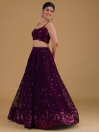 GLAMOUROUS PURPLE LEHENGA CHOLI
