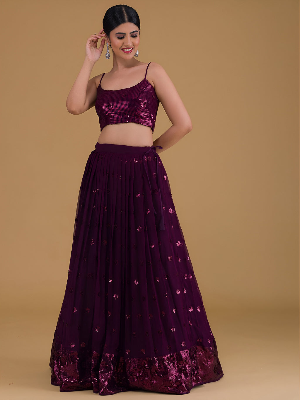 GLAMOUROUS PURPLE LEHENGA CHOLI