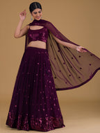 GLAMOUROUS PURPLE LEHENGA CHOLI