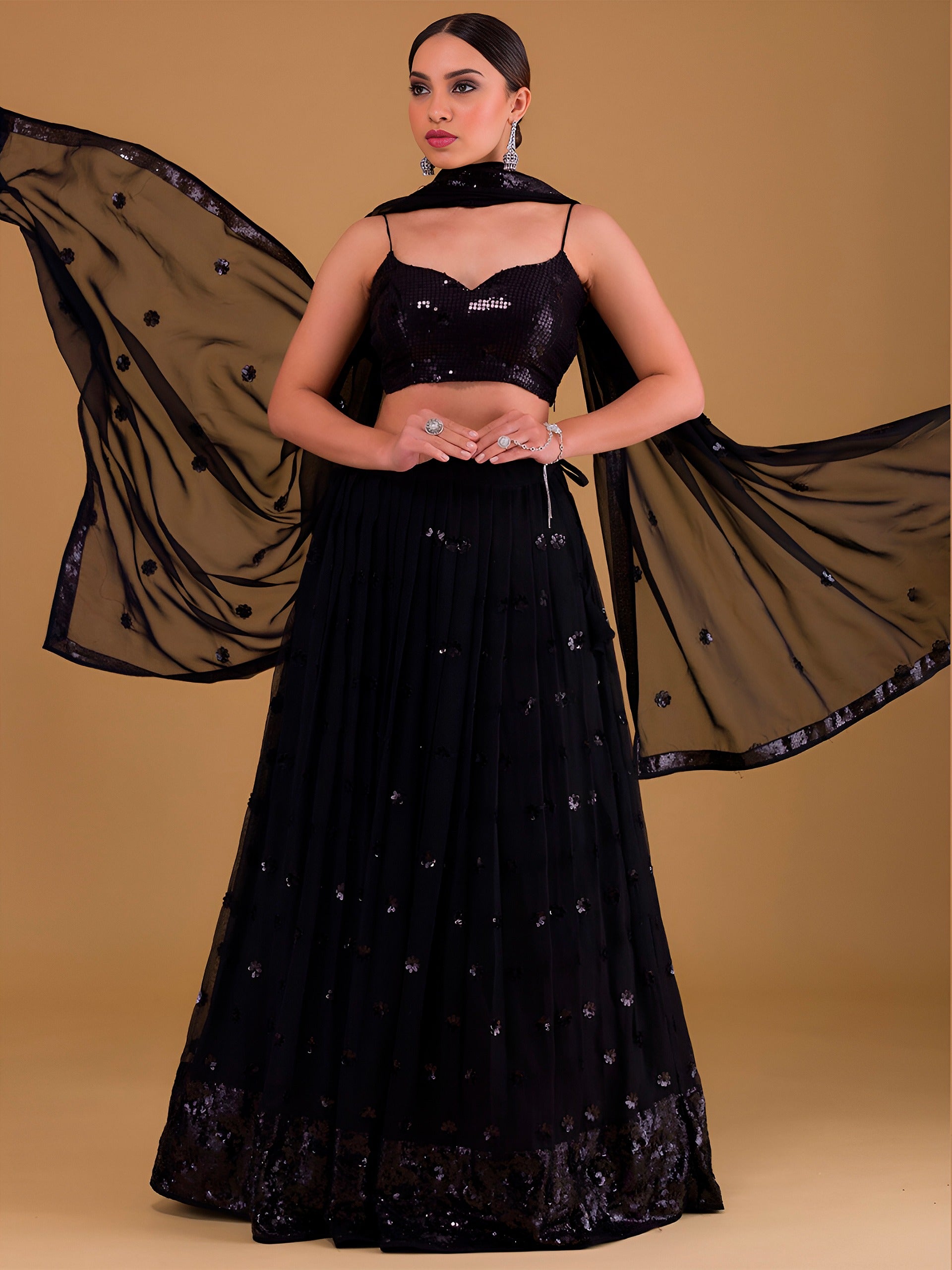 COAL BLACK LEHENGA CHOLI