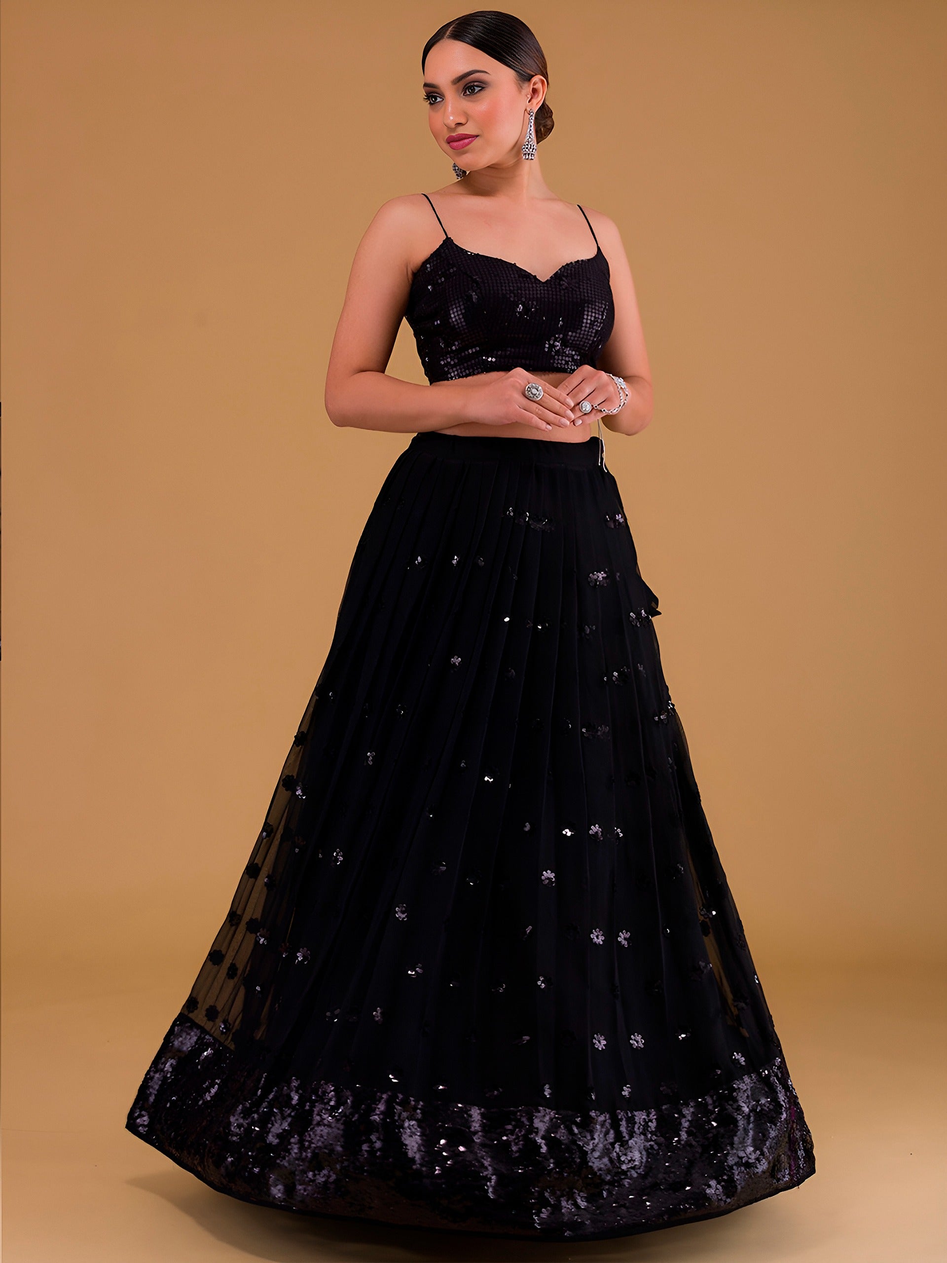 COAL BLACK LEHENGA CHOLI