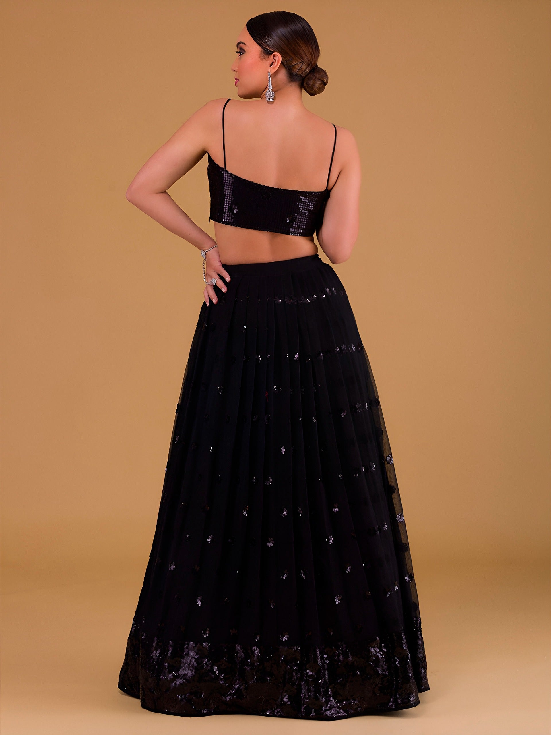 COAL BLACK LEHENGA CHOLI