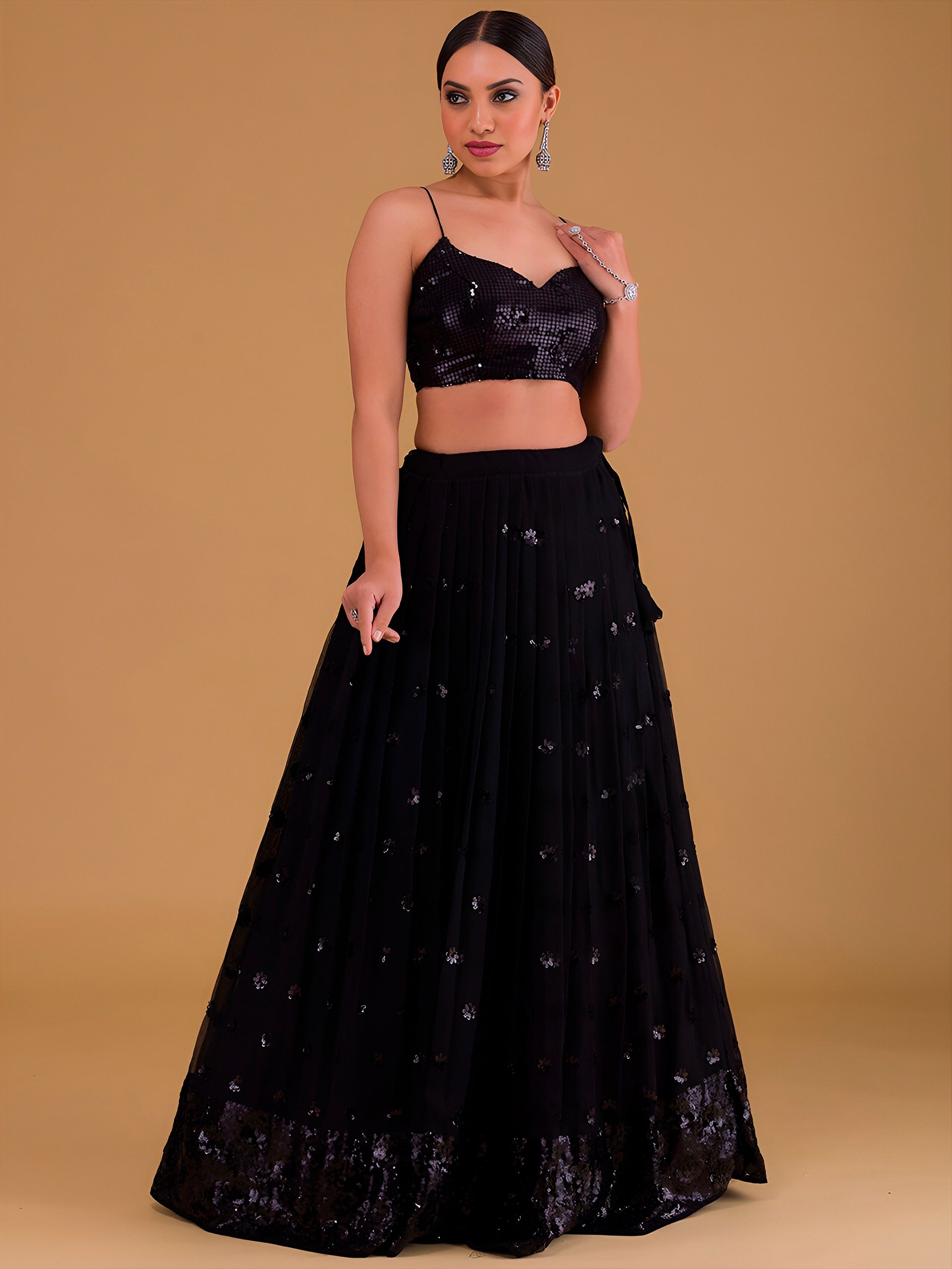 COAL BLACK LEHENGA CHOLI