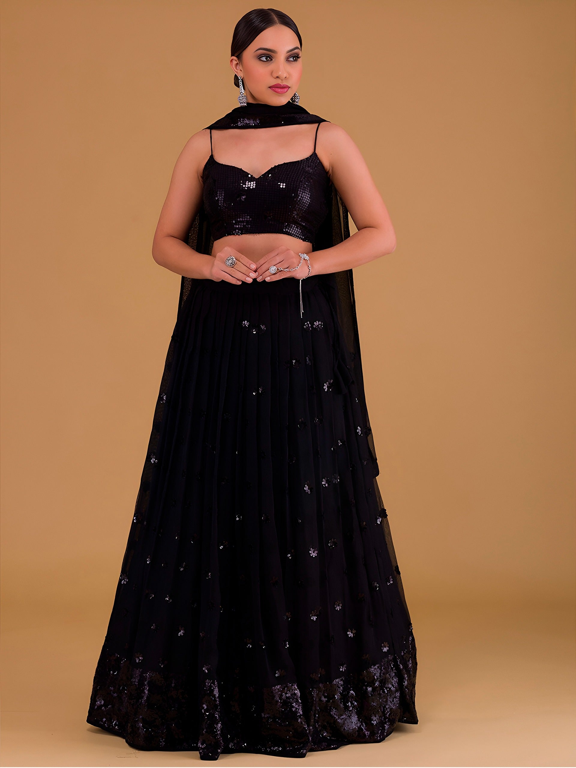 COAL BLACK LEHENGA CHOLI