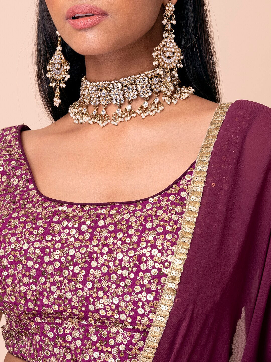 WINE LEHENGA CHOLI