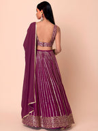 WINE LEHENGA CHOLI