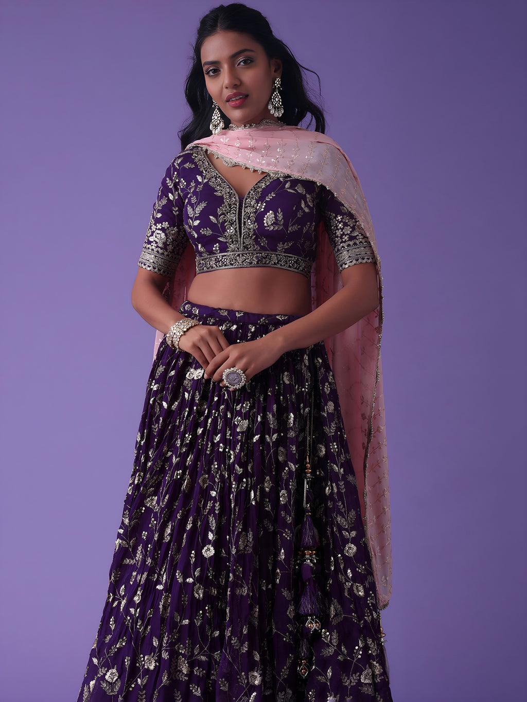 DEEP PURPLE LEHENGA CHOLI
