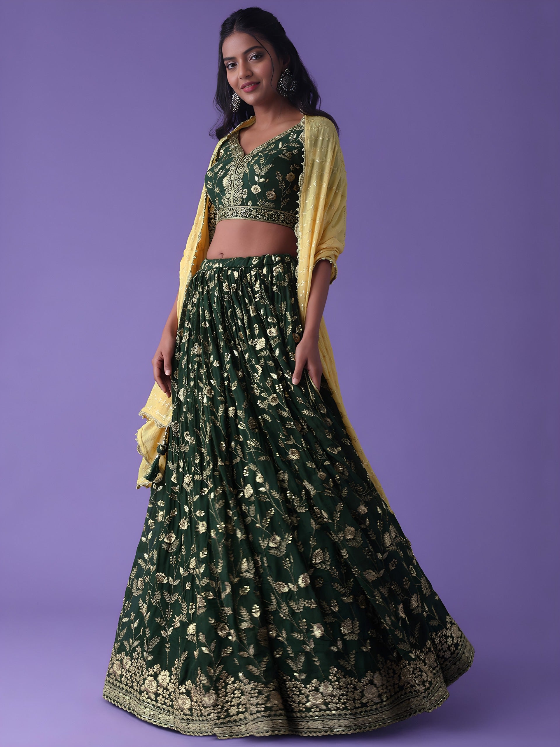 FOREST GREEN LEHENGA CHOLI
