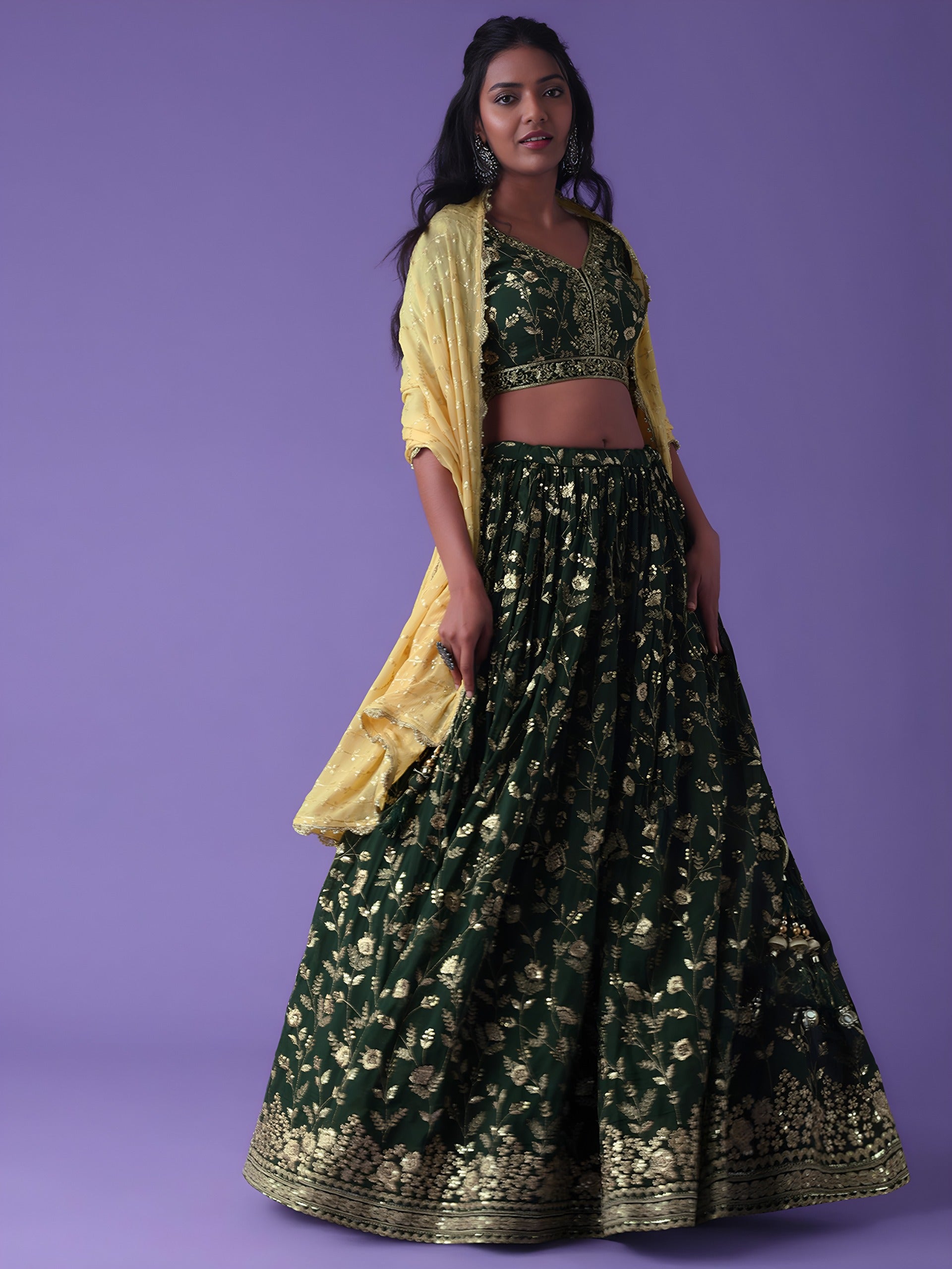FOREST GREEN LEHENGA CHOLI