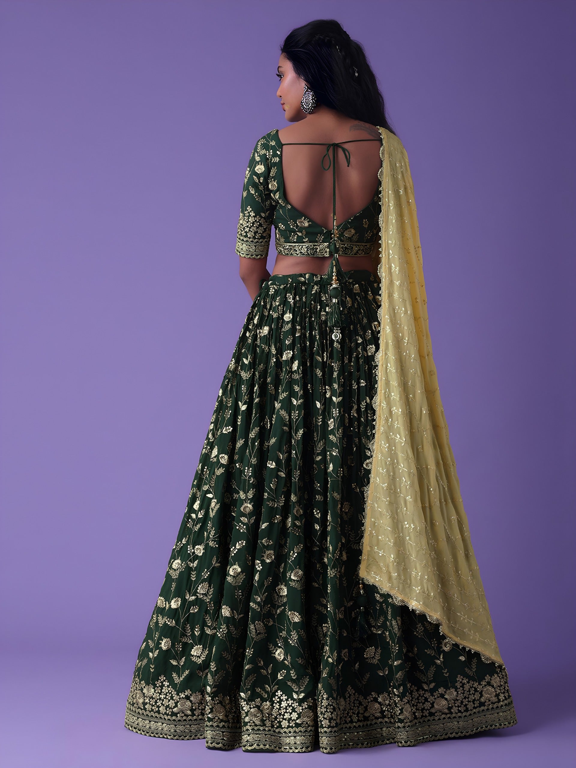 FOREST GREEN LEHENGA CHOLI