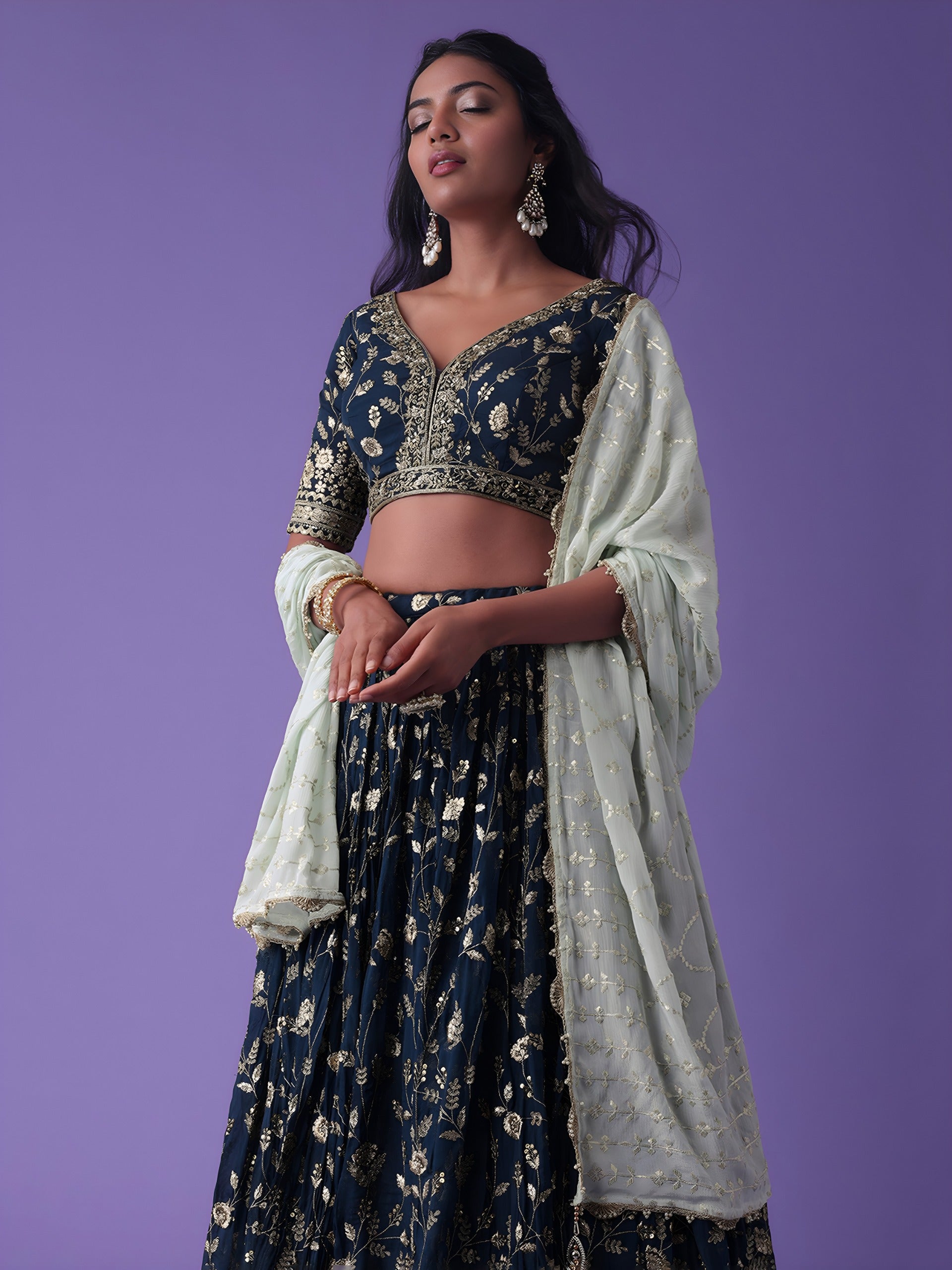 NAVY BLUE LEHENGA CHOLI