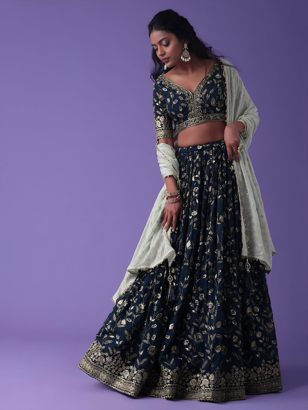 NAVY BLUE LEHENGA CHOLI