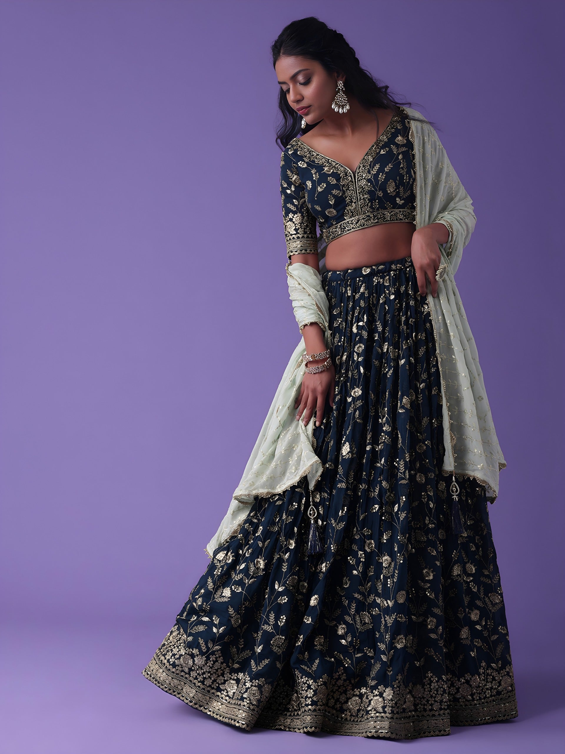 NAVY BLUE LEHENGA CHOLI