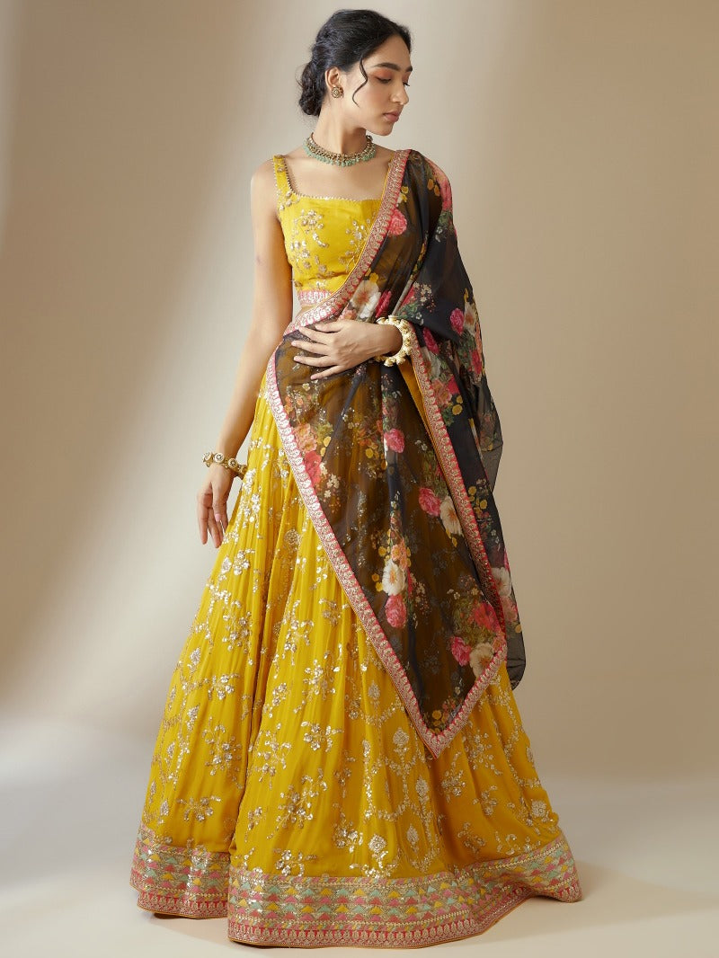 HONEY YELLOW LEHENGA CHOLI