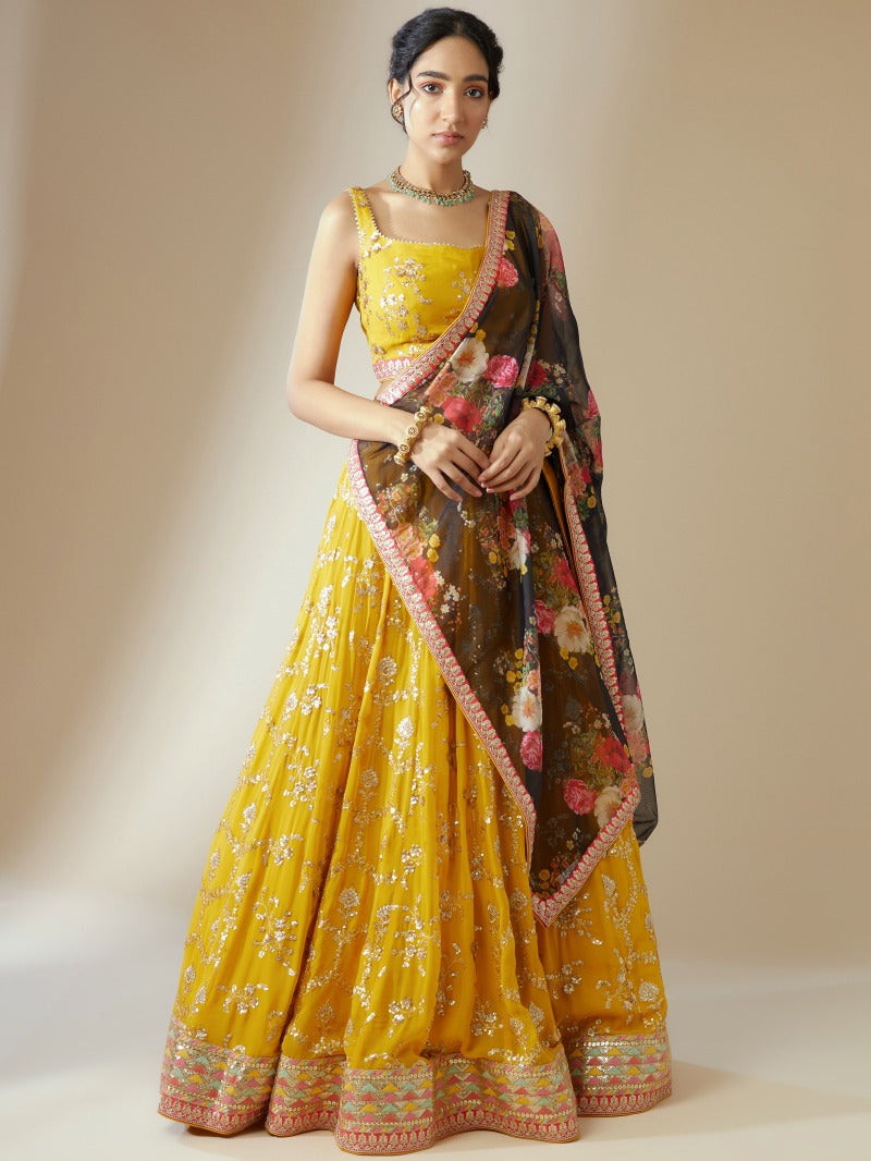 HONEY YELLOW LEHENGA CHOLI