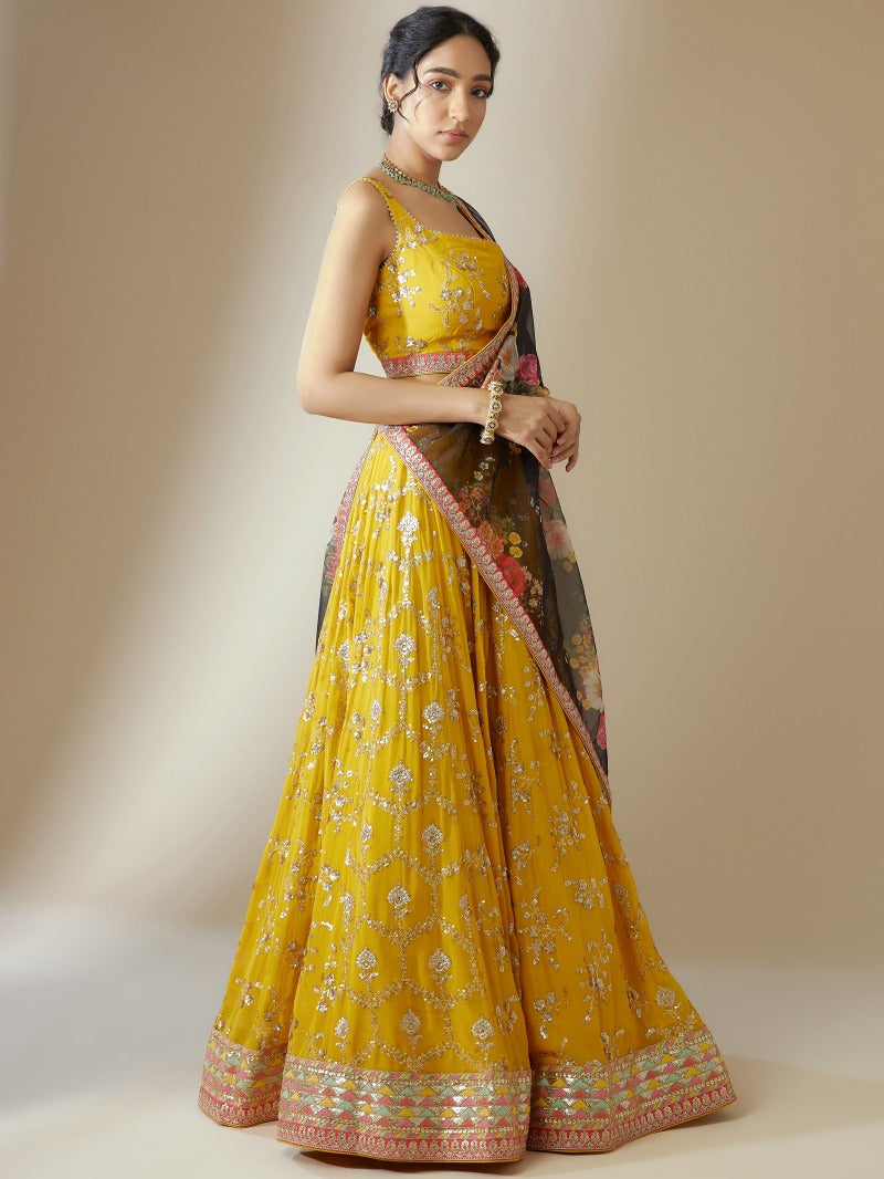 HONEY YELLOW LEHENGA CHOLI