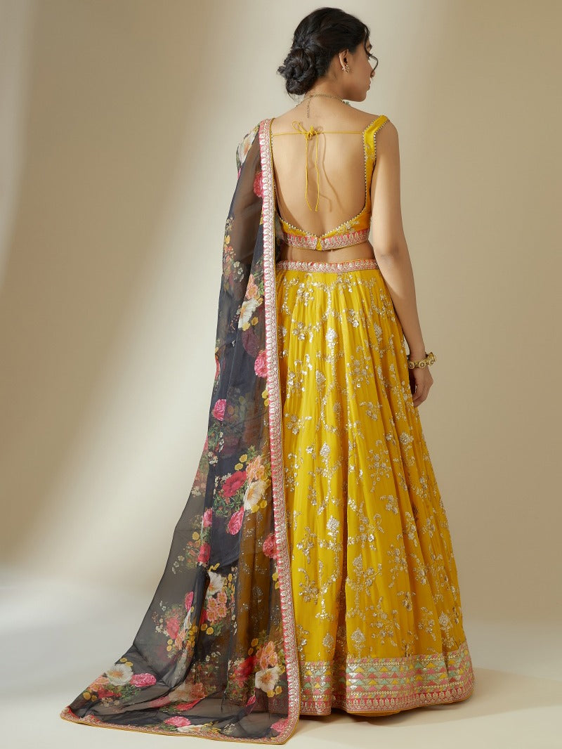 HONEY YELLOW LEHENGA CHOLI