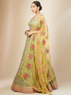 PISTA GREEN LEHENGA CHOLI