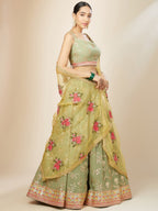 PISTA GREEN LEHENGA CHOLI