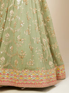 PISTA GREEN LEHENGA CHOLI