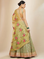 PISTA GREEN LEHENGA CHOLI