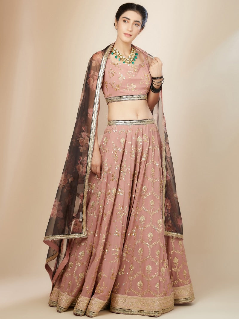 DUSTY PINK LEHENGA CHOLI
